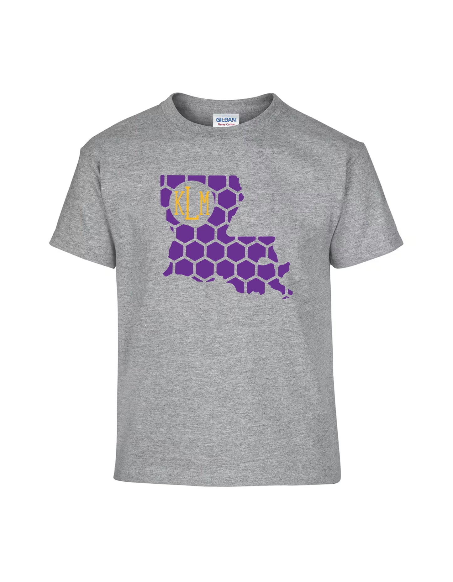 Louisiana Honeycomb Crewneck T-Shirt-Rogue Magnolia Custom Designs