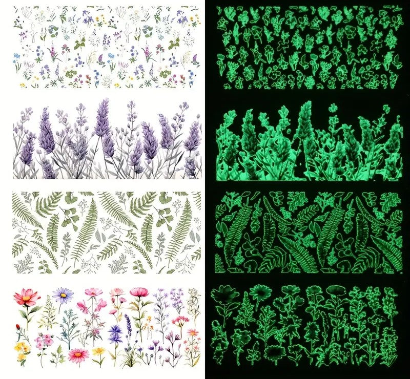Limited Drop 16 Oz. Glow In The Dark Floral Acrylic Can Cups-Rogue Magnolia Custom Designs