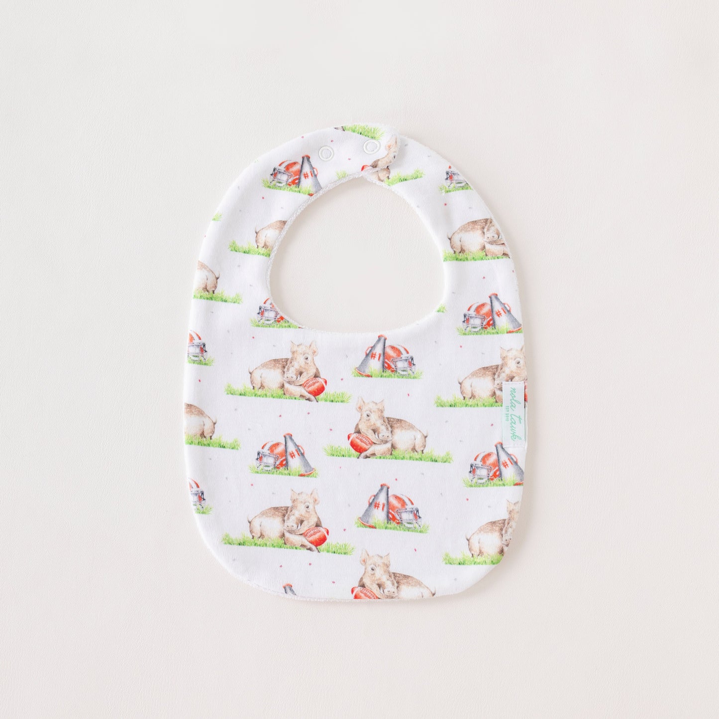 Mascot Mania in Arkansas Organic Cotton Baby Bib-Rogue Magnolia Custom Designs