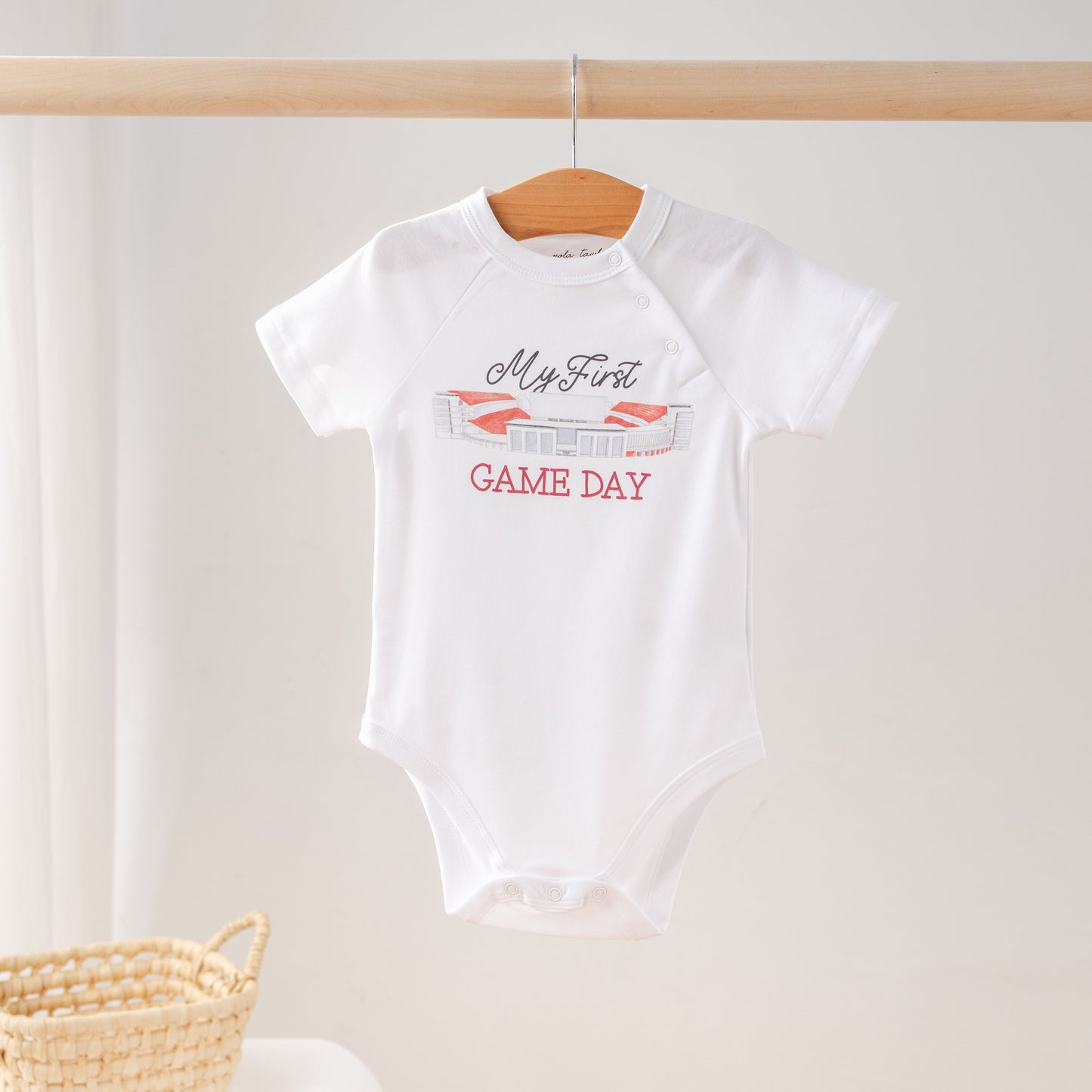 My First Game Day - Arkansas Organic Cotton Onesie-Rogue Magnolia Custom Designs