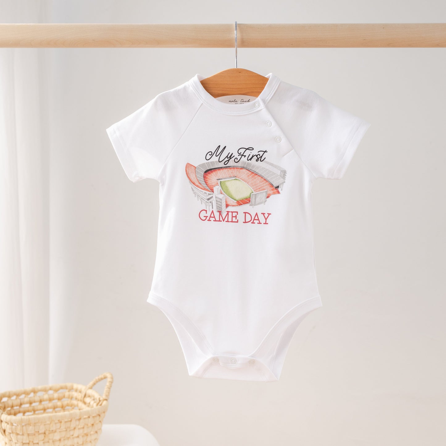My First Game Day - Georgia Organic Cotton Onesie-Rogue Magnolia Custom Designs