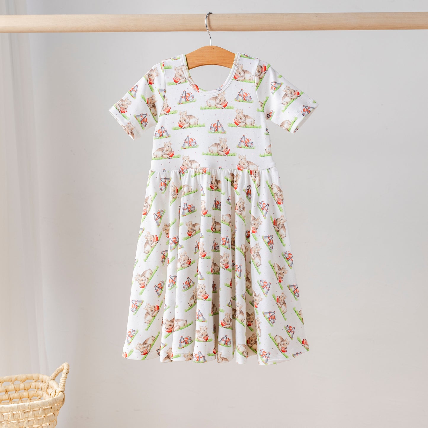 Mascot Mania in Arkansas Organic Cotton Dress for Kids-Rogue Magnolia Custom Designs