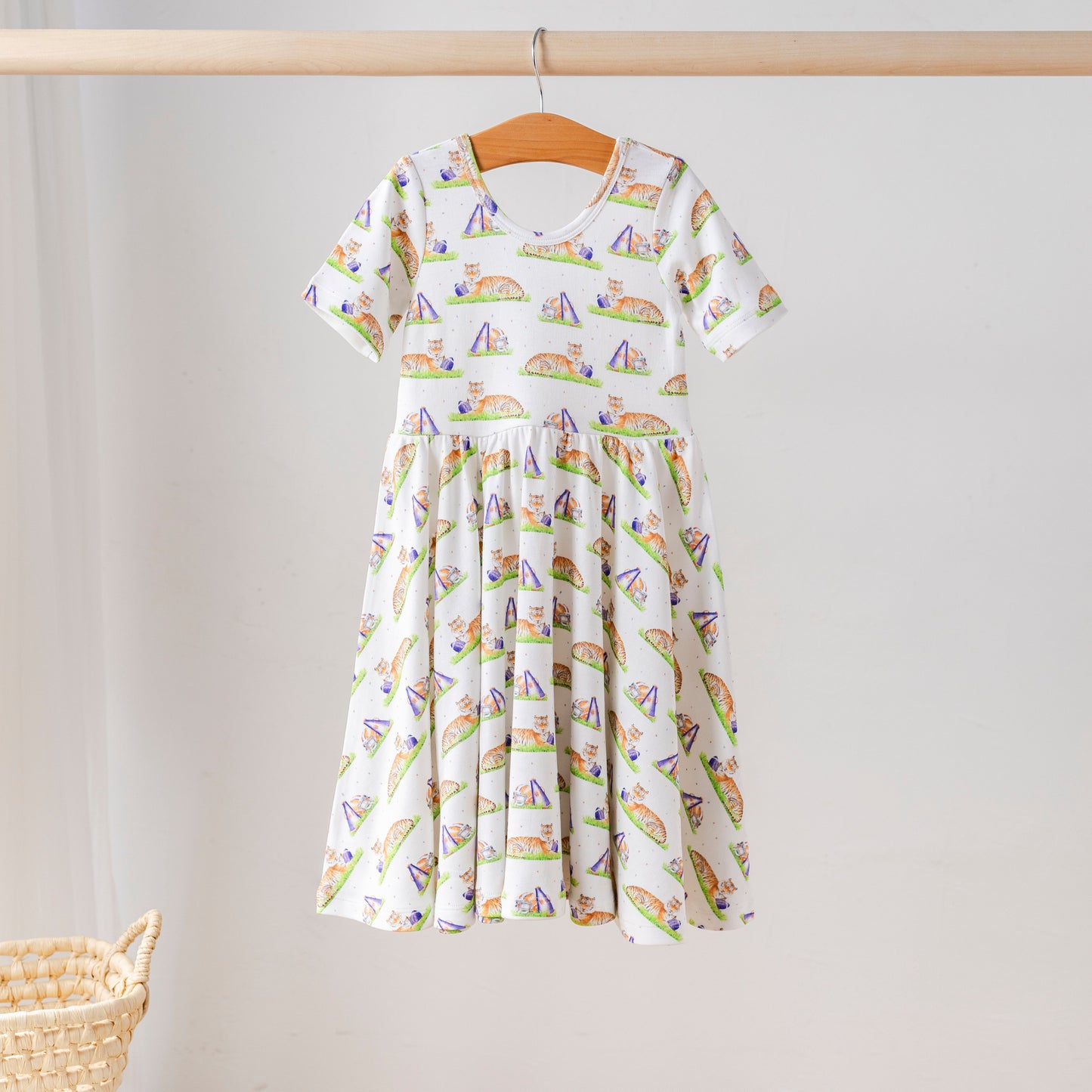 Mascot Mania in Auburn Organic Cotton Dress for Kids-Rogue Magnolia Custom Designs
