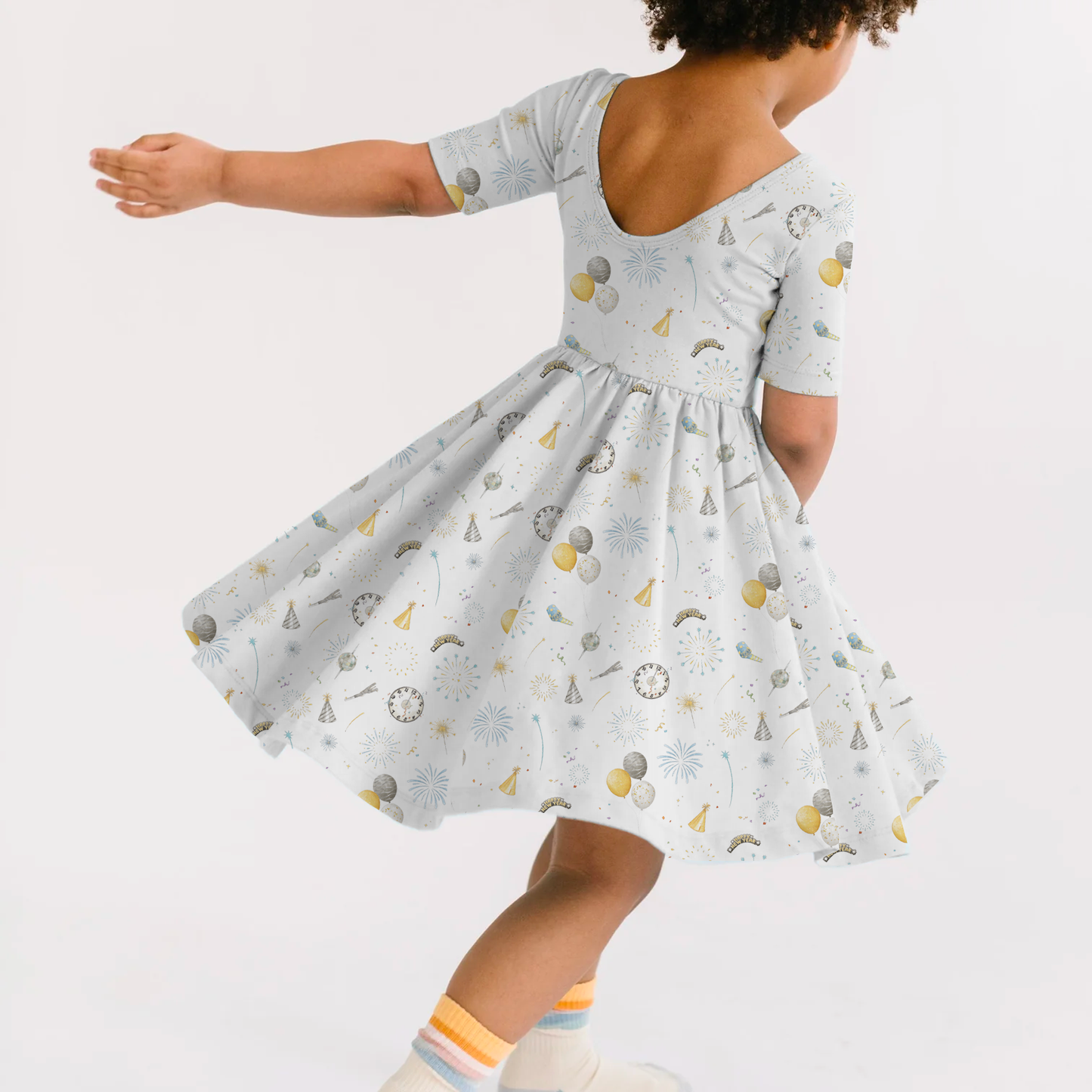 New Year's Eve Organic Cotton Dress for Kids-Rogue Magnolia Custom Designs