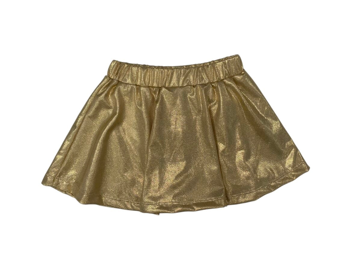Girls Gold Sparkle Skort
