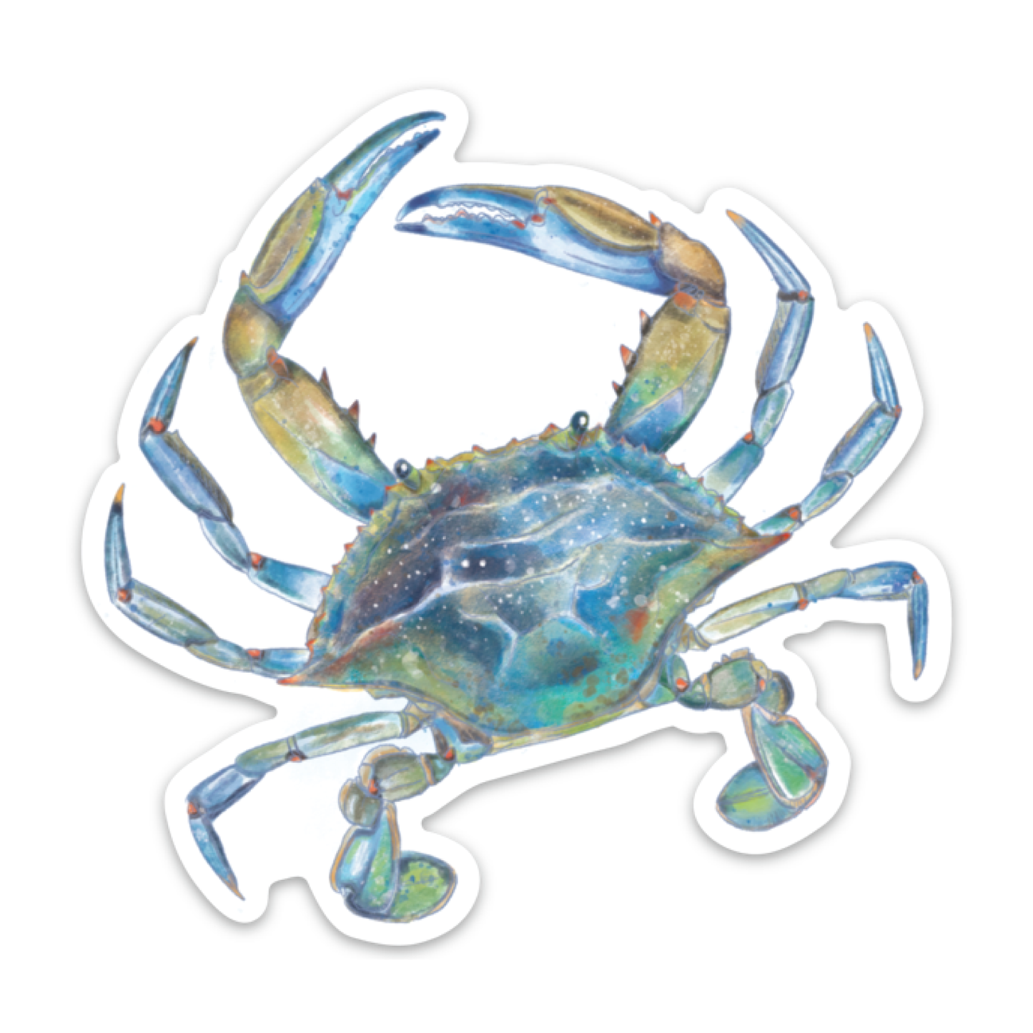 Blue Crab Die Cut Sticker-Rogue Magnolia Custom Designs