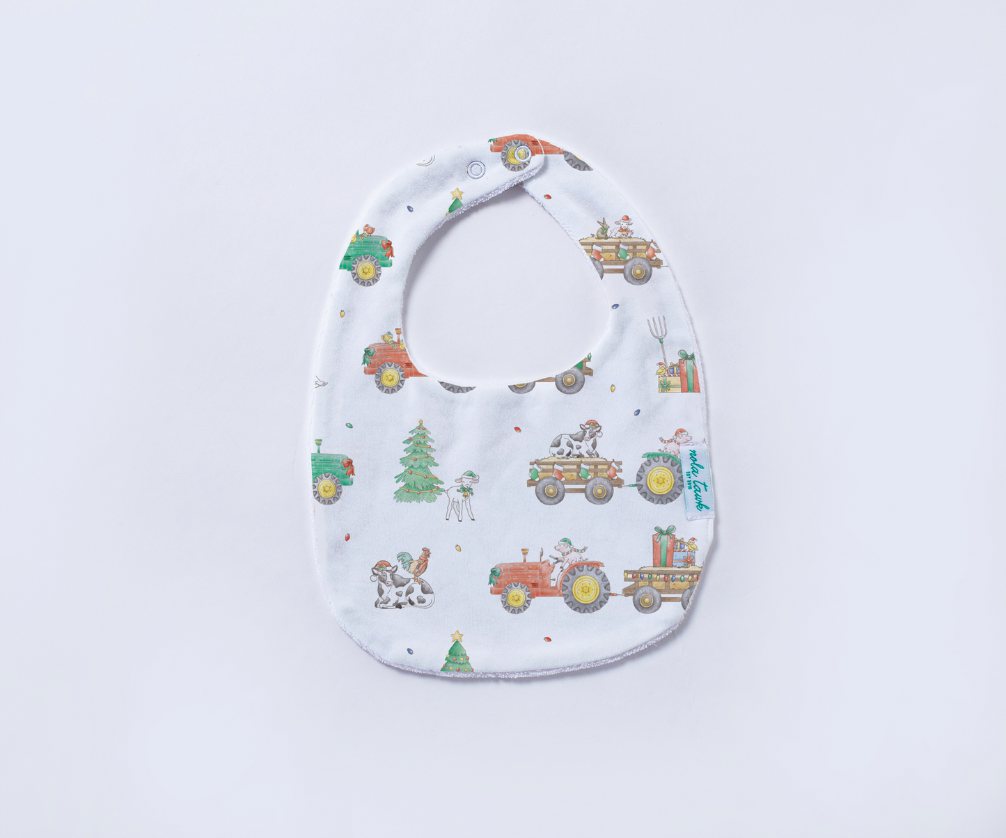 Moo-y Christmas Organic Cotton Christmas Baby Bib-Rogue Magnolia Custom Designs