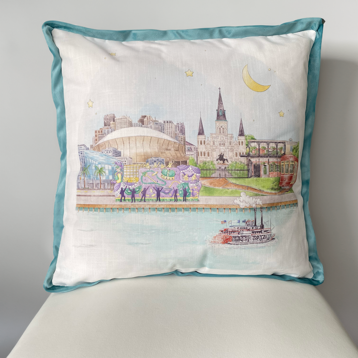 New Orleans Skyline Printed Pillow-Rogue Magnolia Custom Designs
