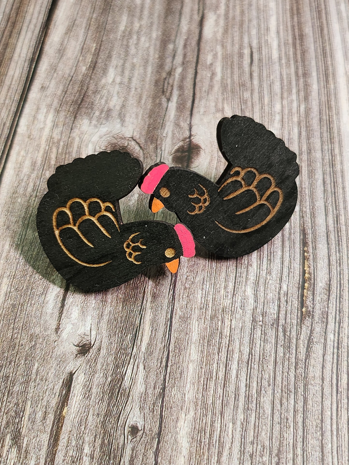 Chicken Stud Earrings-Rogue Magnolia Custom Designs