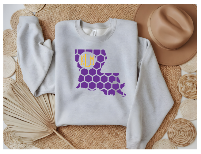 State Honeycomb Monogrammed Sweatshirts
