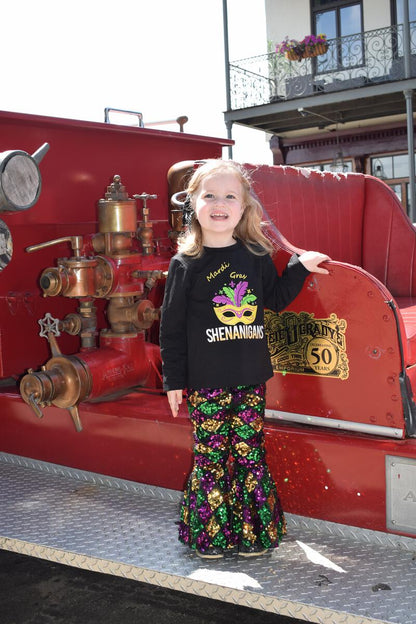 MARDI GRAS SEQUIN BELL LEGGINGS