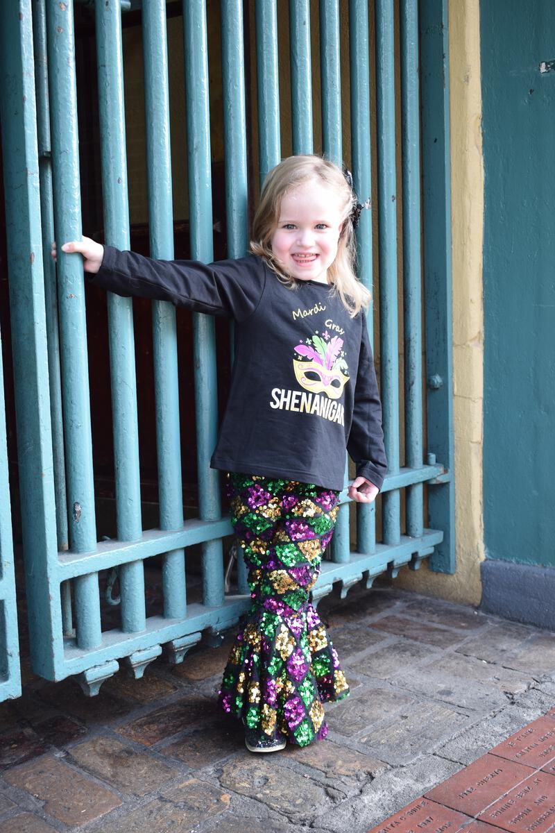 MARDI GRAS SEQUIN BELL LEGGINGS