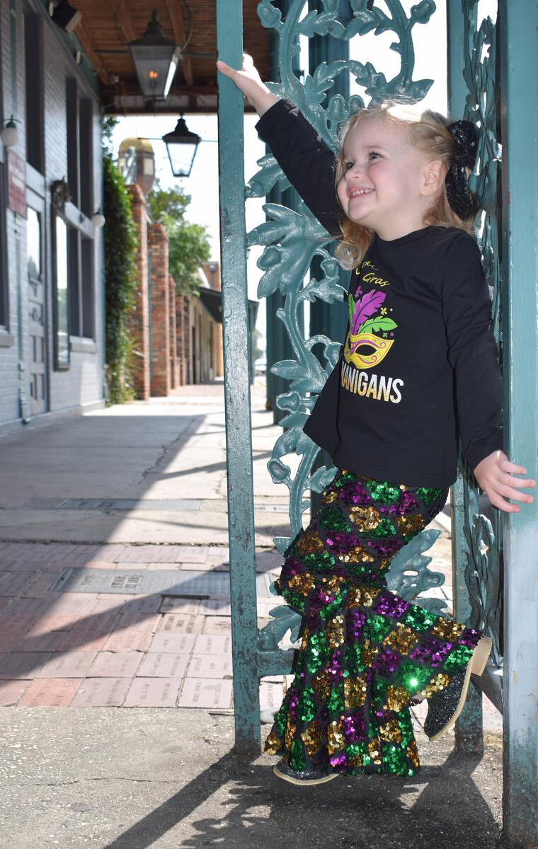 MARDI GRAS SEQUIN BELL LEGGINGS