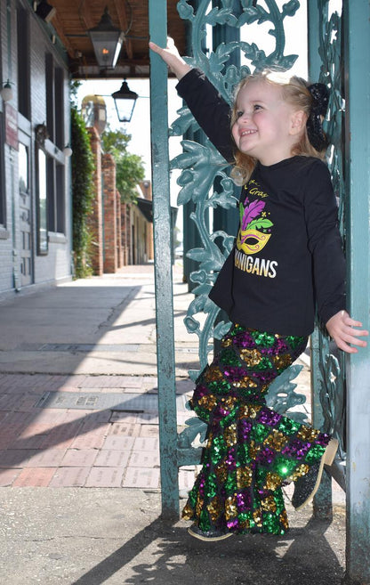 MARDI GRAS SEQUIN BELL LEGGINGS