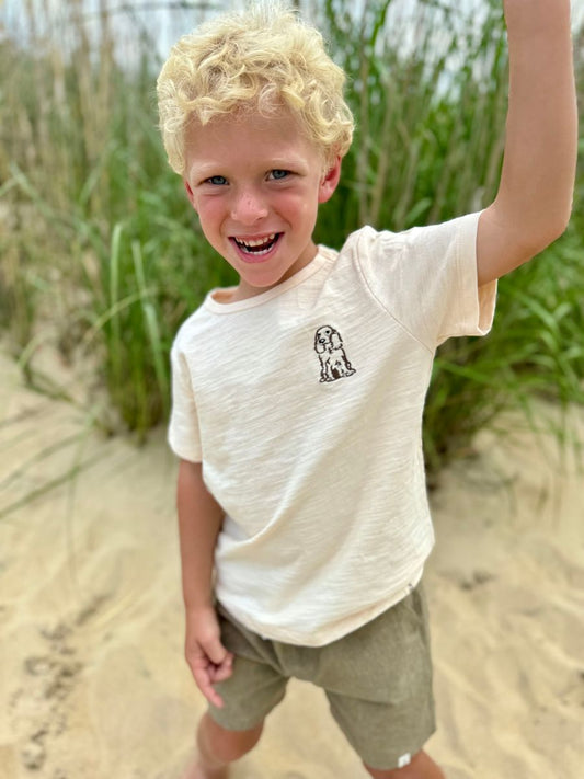 Cream Henry Embroidered Tee