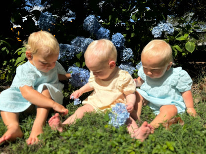 Laura Dress – Embroidered Aqua Butterfly