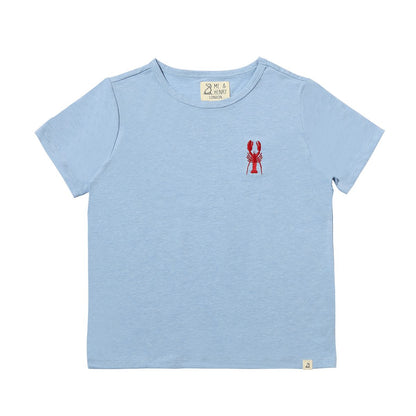 Blue Lobster Embroidered Tee