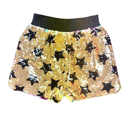 SEQUIN STAR SHORTS-GOLD