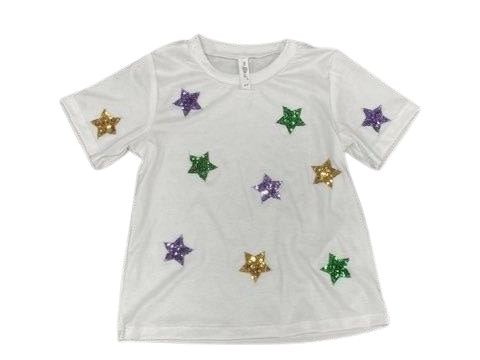 MARDI GRAS 3D STAR MARDI GRAS SHORT SLEEVE T-SHIRT