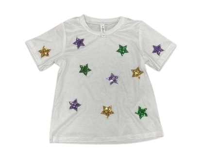 MARDI GRAS 3D STAR MARDI GRAS SHORT SLEEVE T-SHIRT