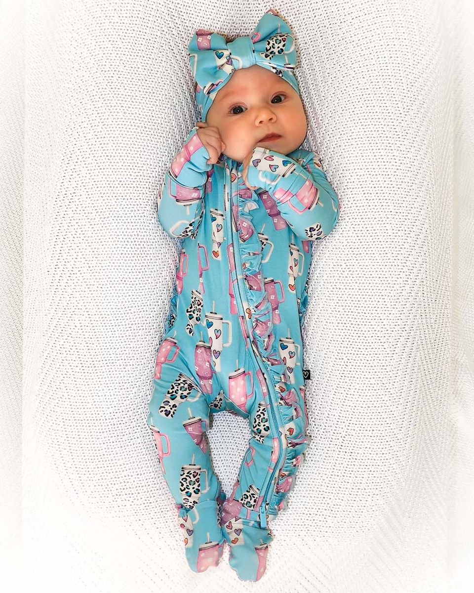 Skyler Ruffled Zippered Footie