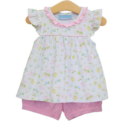Cottontail Garden Banded Short Set – Girls Easter Outfit