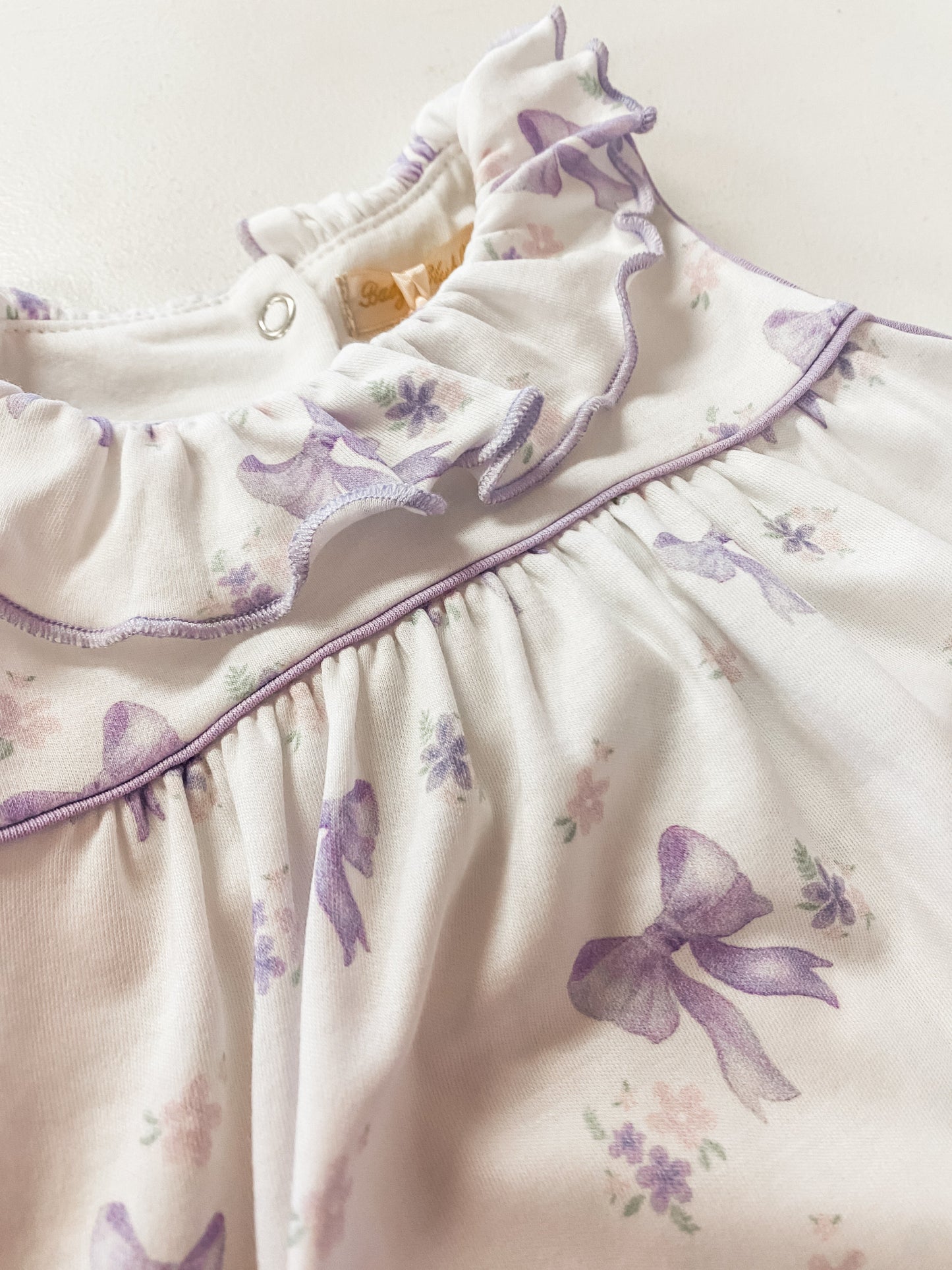 Lavender Bows Bubble w/ Ruffle Collar