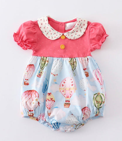 Platinum Hot Air Balloon Bubble – Baby Girl Puff Sleeve Romper