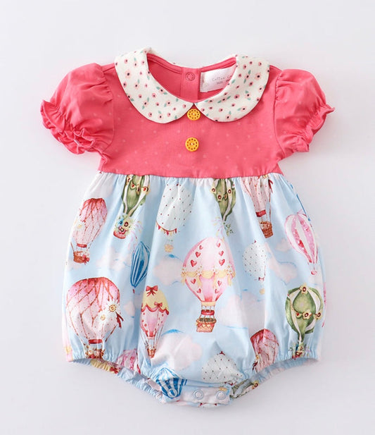 Platinum Hot Air Balloon Bubble – Baby Girl Puff Sleeve Romper