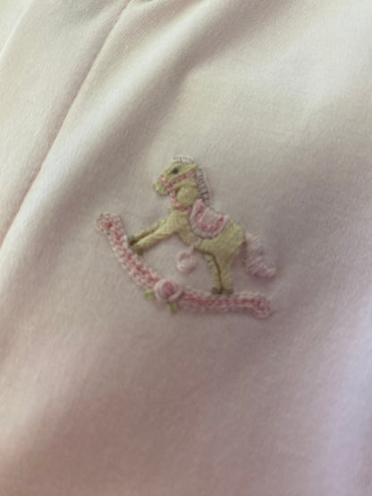 Cute Rocking Horse - Pink Convertible Gown with Lace Trim