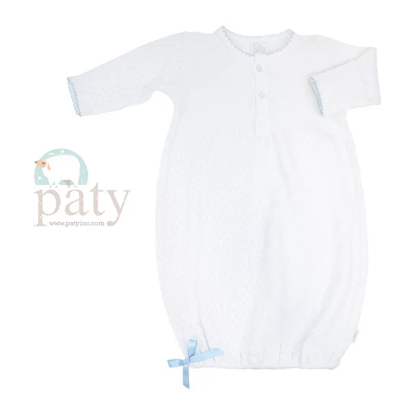Paty Preemie White Placket Gown