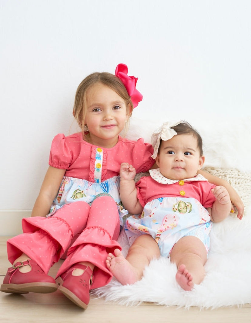 Platinum Hot Air Balloon Pant Set – Boutique Girls Ruffle Outfit