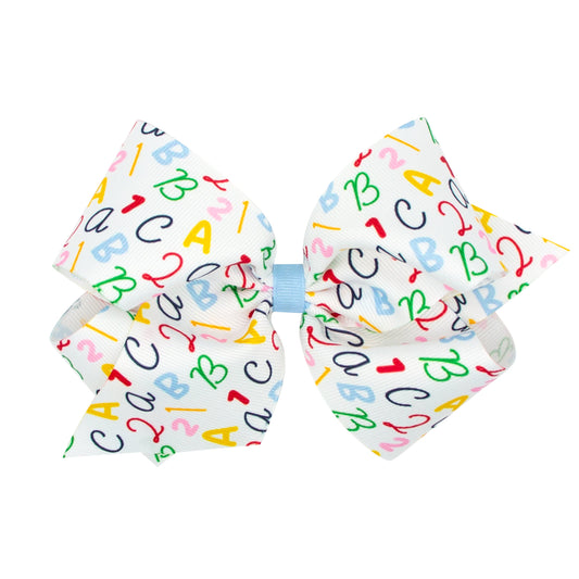 ABC's School-themed Printed Grosgrain Hair Bow