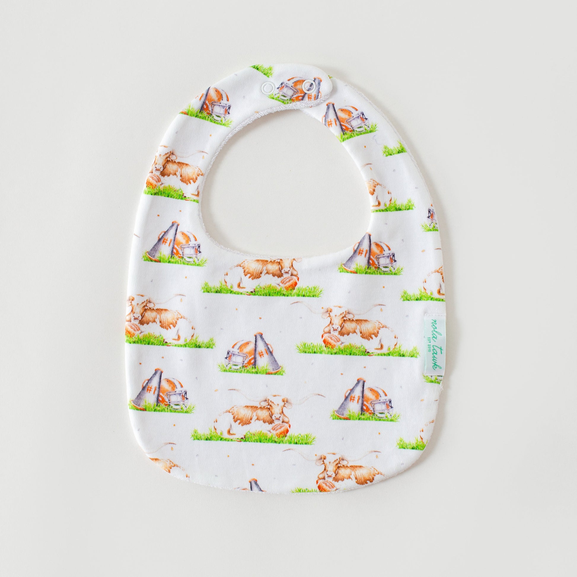 Mascot Mania in Texas Organic Cotton Baby Bib-Rogue Magnolia Custom Designs