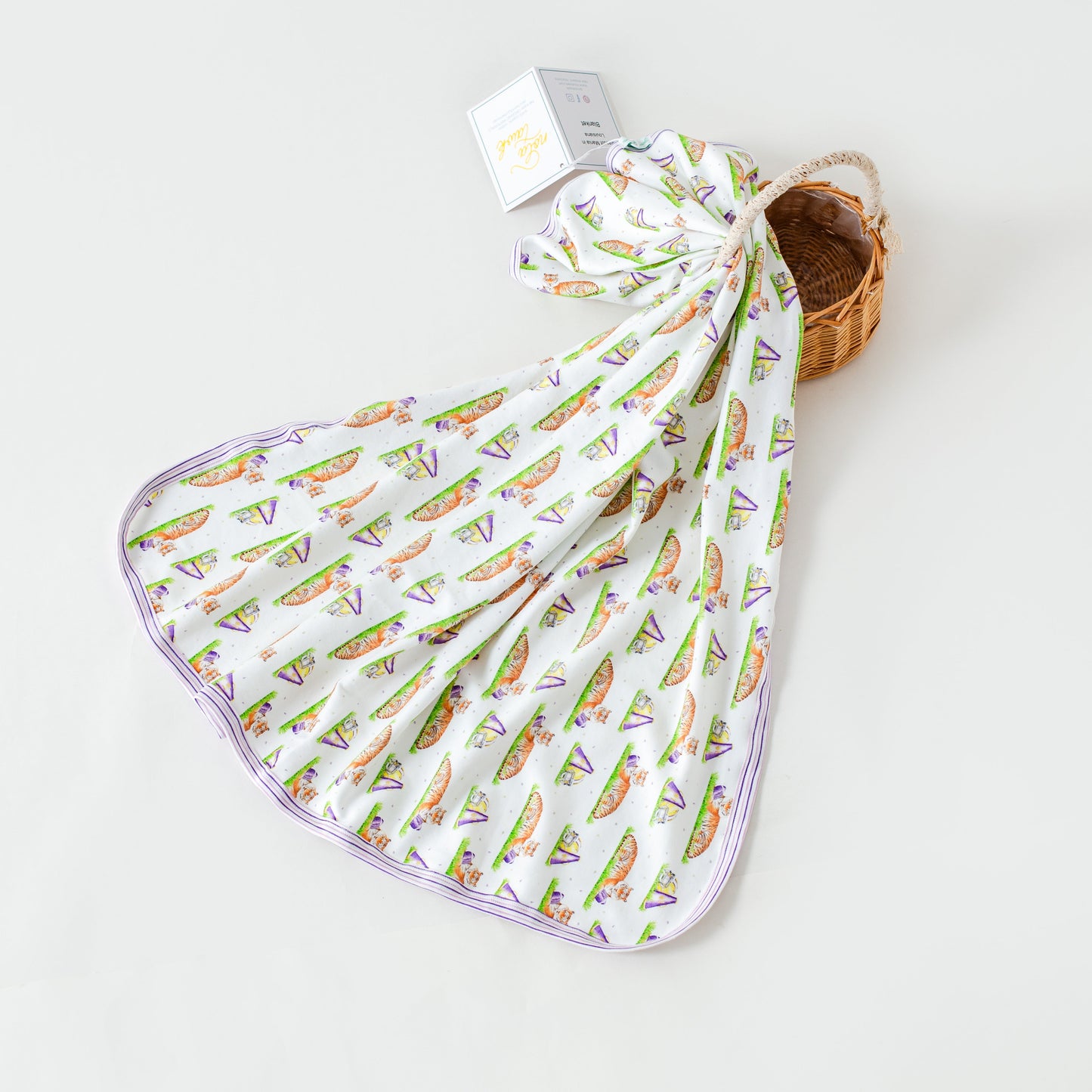 Mascot Mania in Louisiana Organic Cotton Baby Blanket-Rogue Magnolia Custom Designs