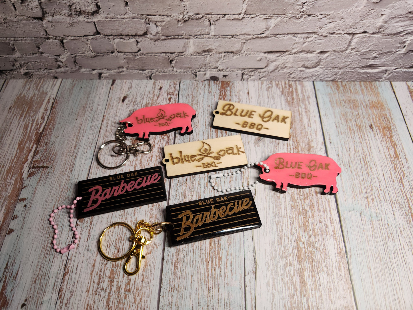 Blue Oak BBQ Keychains-Rogue Magnolia Custom Designs