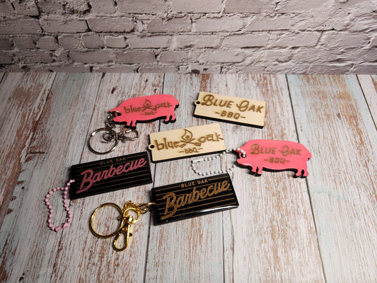 Blue Oak BBQ Keychains-Rogue Magnolia Custom Designs