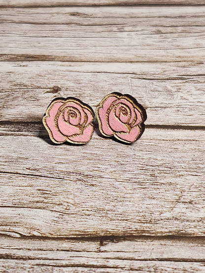 Rose Stud Earrings-Rogue Magnolia Custom Designs