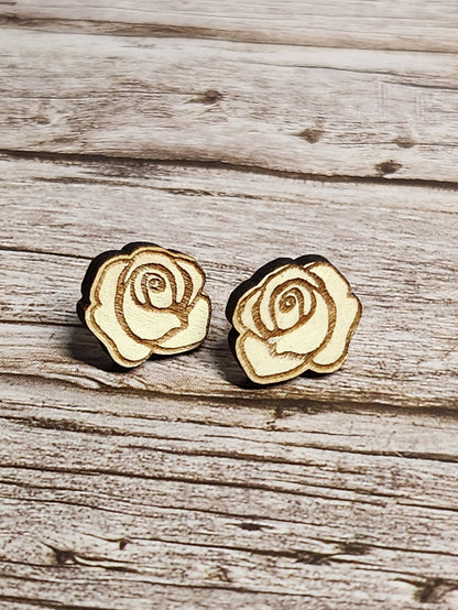 Rose Stud Earrings-Rogue Magnolia Custom Designs
