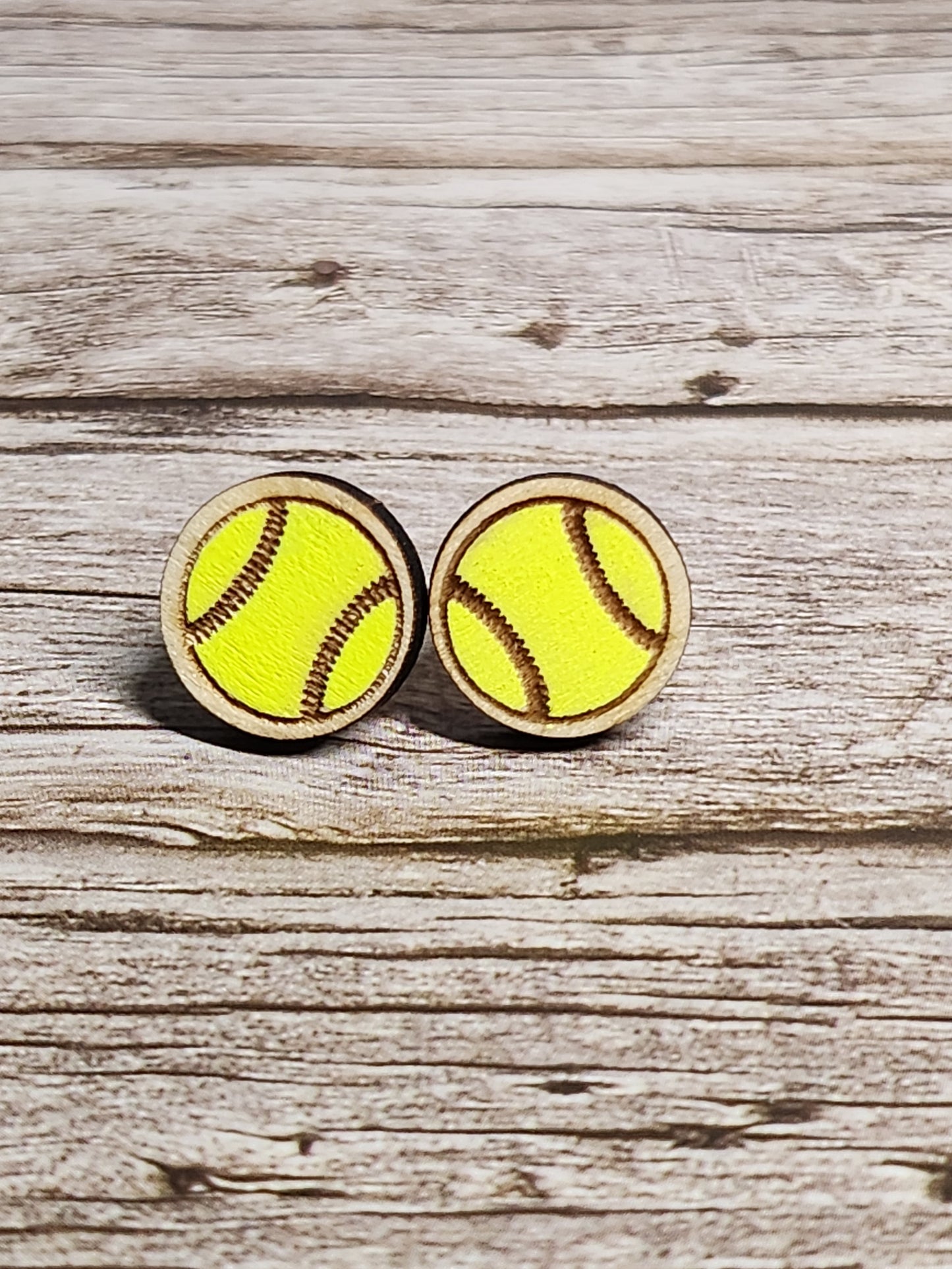 Softball Stud Earrings-Rogue Magnolia Custom Designs