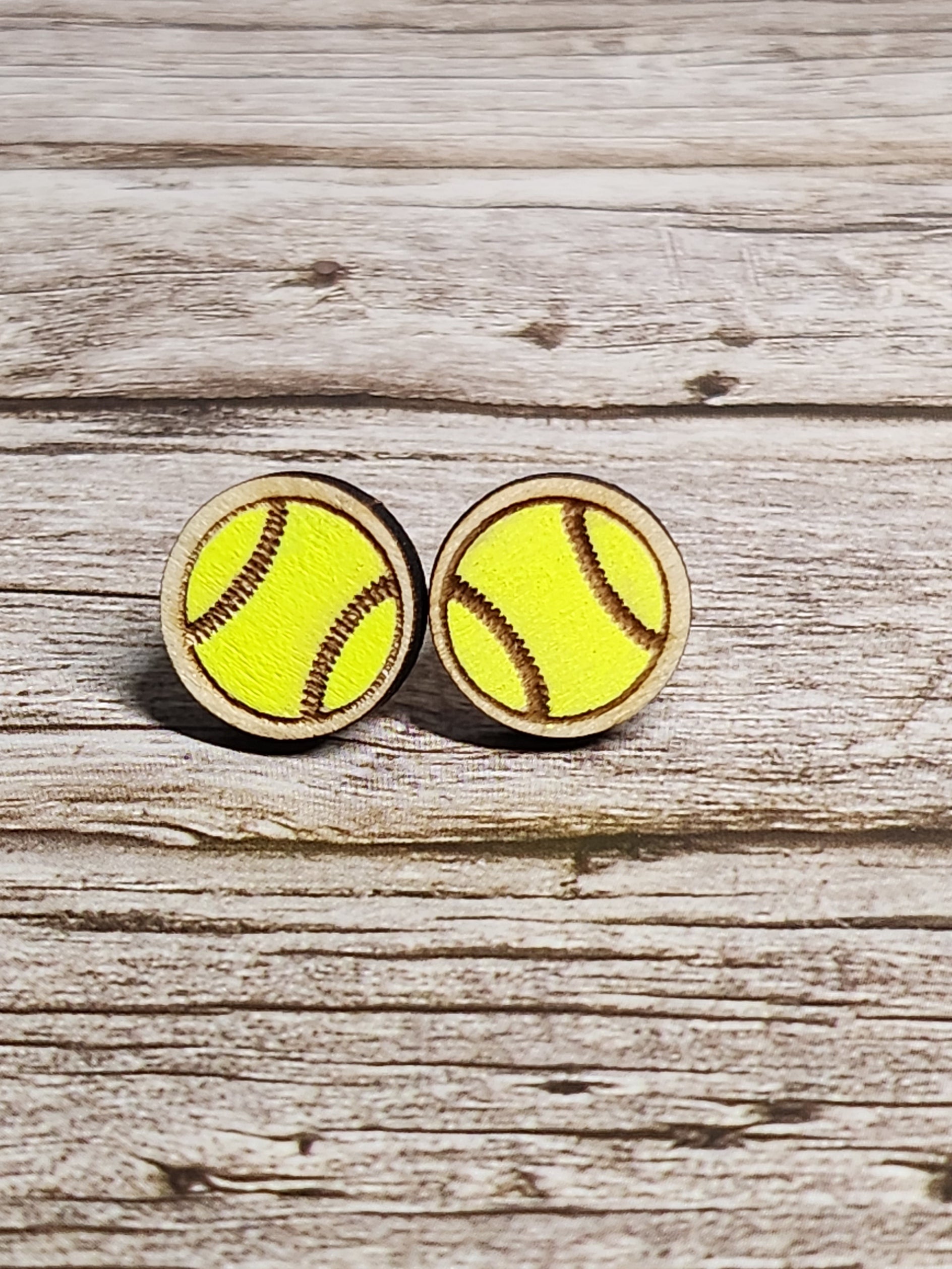 Softball Stud Earrings-Rogue Magnolia Custom Designs