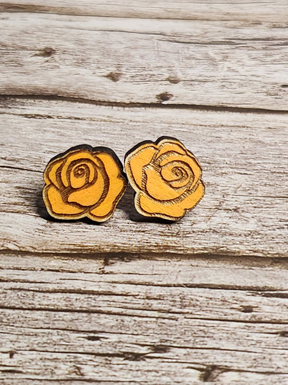 Rose Stud Earrings-Rogue Magnolia Custom Designs