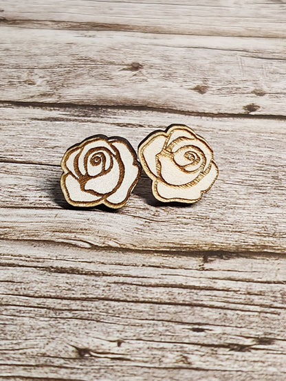 Rose Stud Earrings-Rogue Magnolia Custom Designs