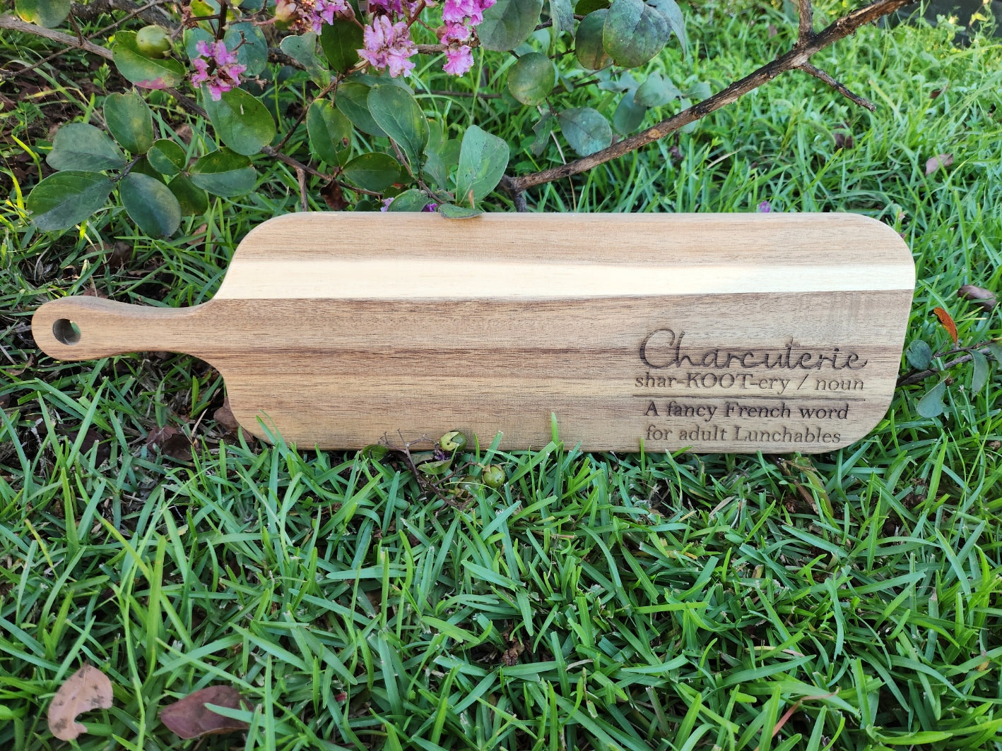 Skinny Laser-Engraved Charcuterie Board-Rogue Magnolia Custom Designs