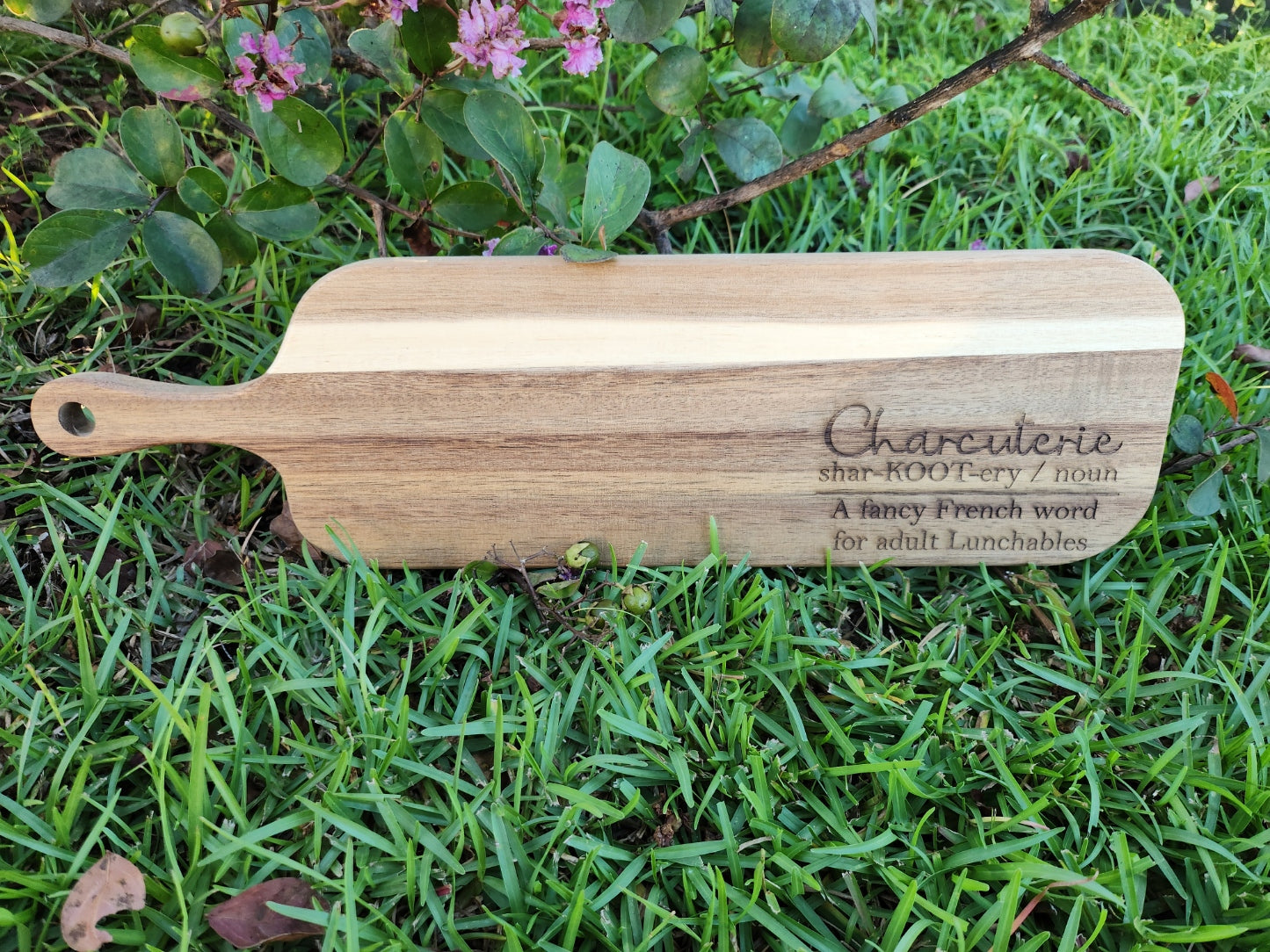 Skinny Laser-Engraved Charcuterie Board-Rogue Magnolia Custom Designs