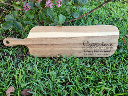 Skinny Laser-Engraved Charcuterie Board-Rogue Magnolia Custom Designs