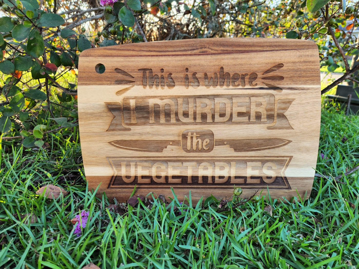 Personalized Laser-Engraved Acacia Cutting Board-Rogue Magnolia Custom Designs