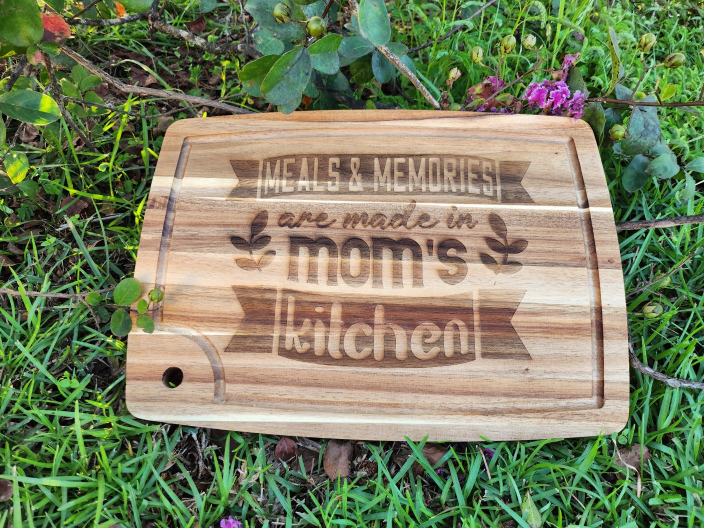 Personalized Laser-Engraved Acacia Cutting Board-Rogue Magnolia Custom Designs