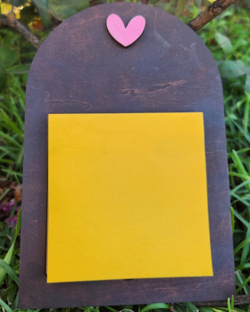 Personalized Wooden Post-it® Holder – Custom Heart Detail-Rogue Magnolia Custom Designs