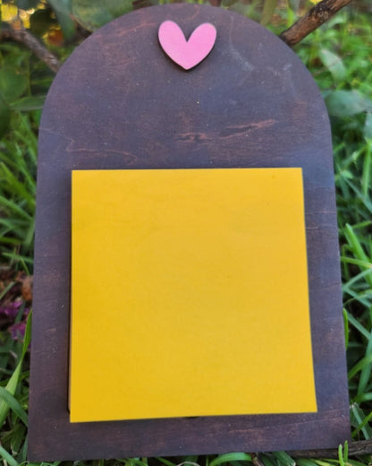 Personalized Wooden Post-it® Holder – Custom Heart Detail-Rogue Magnolia Custom Designs